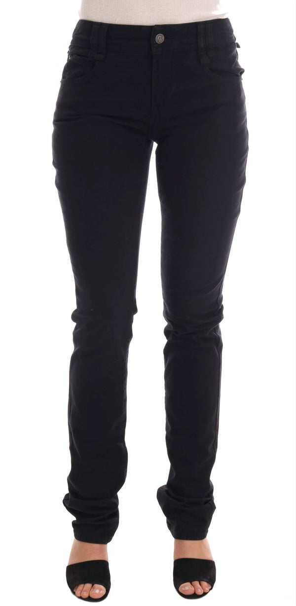 Chic Black Regular Fit Denim Jeans John Galliano