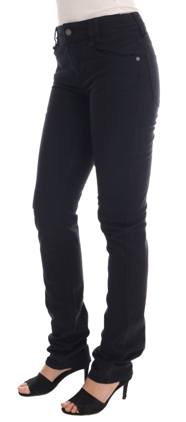 Chic Black Regular Fit Denim Jeans John Galliano