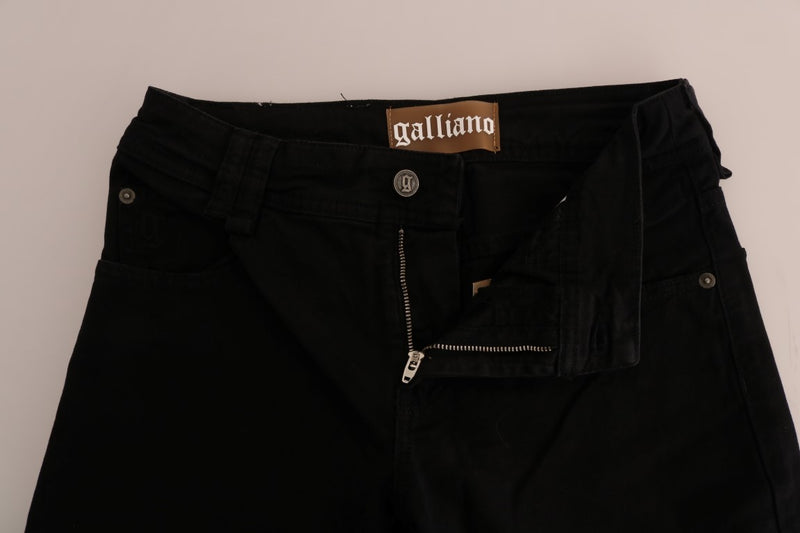 Chic Black Regular Fit Denim Jeans John Galliano