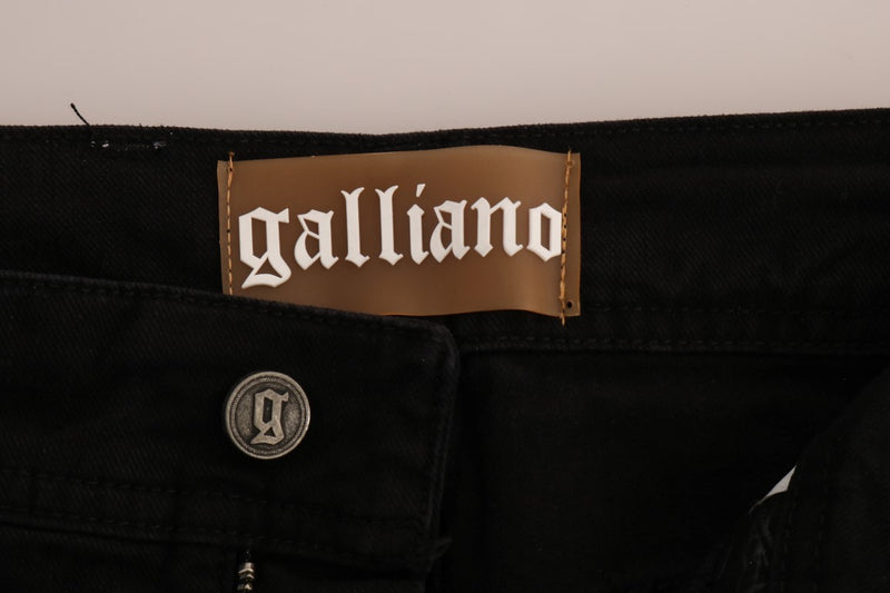 Chic Black Regular Fit Denim Jeans John Galliano