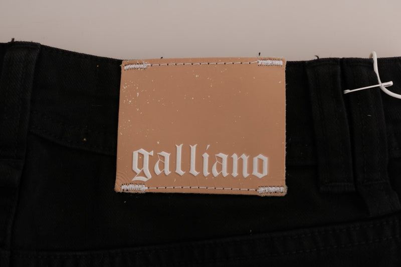 Chic Black Regular Fit Denim Jeans John Galliano