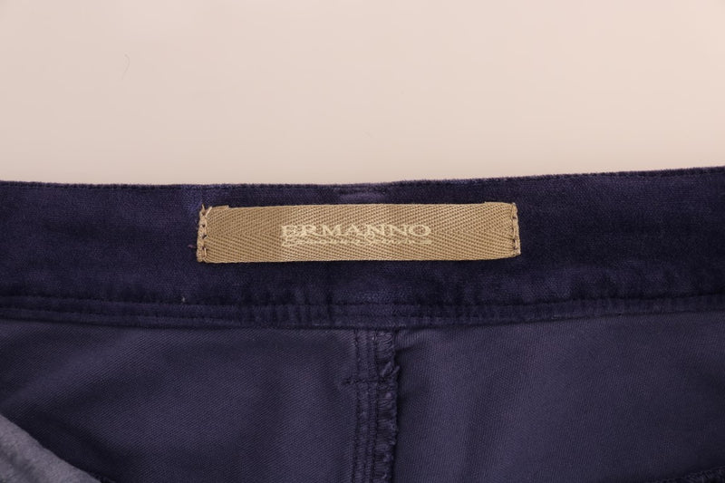 Chic Purple Corduroy Bootcut Flare Pants Ermanno Scervino