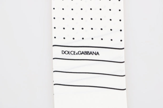 Elegant Silk Polka Dot Men's Scarf Wrap Dolce & Gabbana