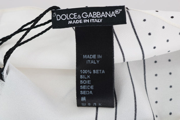 Elegant Silk Polka Dot Men's Scarf Wrap Dolce & Gabbana