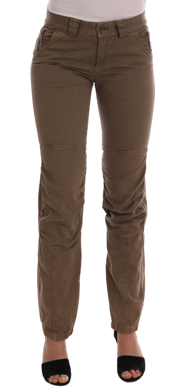 Chic Brown Casual Cotton Pants Ermanno Scervino