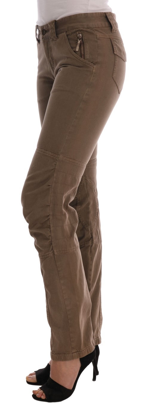 Chic Brown Casual Cotton Pants Ermanno Scervino