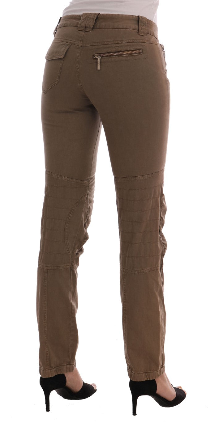 Chic Brown Casual Cotton Pants Ermanno Scervino