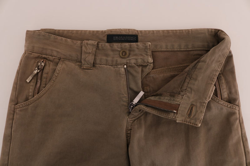 Chic Brown Casual Cotton Pants Ermanno Scervino