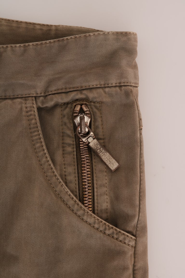 Chic Brown Casual Cotton Pants Ermanno Scervino