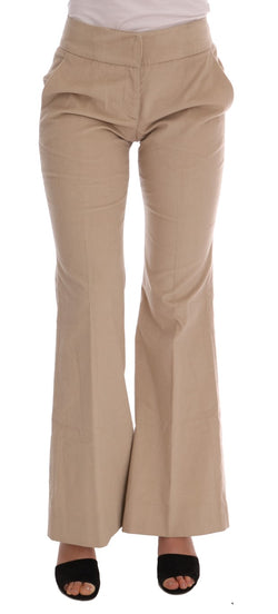 Chic Beige Bootcut Flared Pants Ermanno Scervino