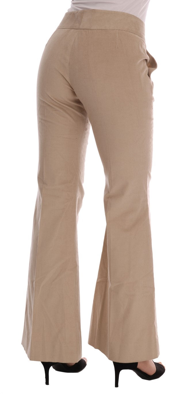 Chic Beige Bootcut Flared Pants Ermanno Scervino