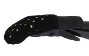 Studded Black Leather Gentleman's Gloves Dolce & Gabbana