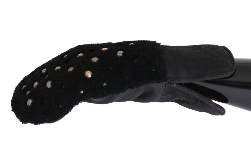 Studded Black Leather Gentleman's Gloves Dolce & Gabbana