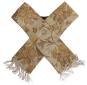 Elegant Beige Gold Jacquard Stole Scarf Dolce & Gabbana