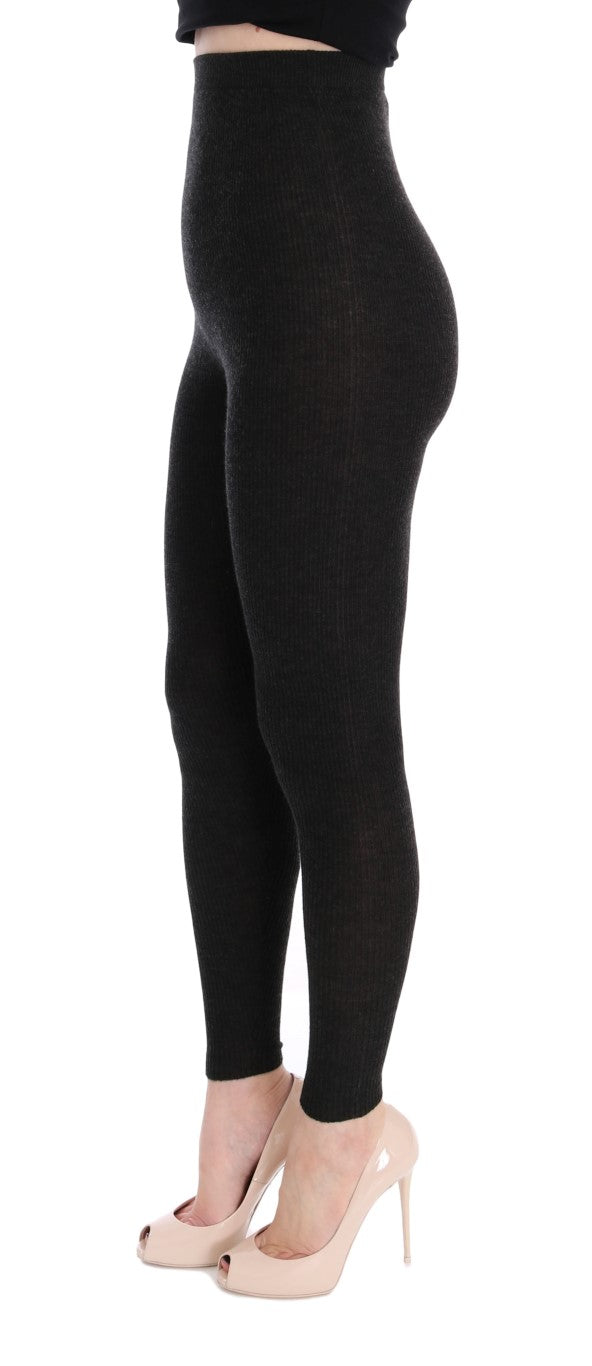 Elegant High-Waist Cashmere Tights Pants Dolce & Gabbana