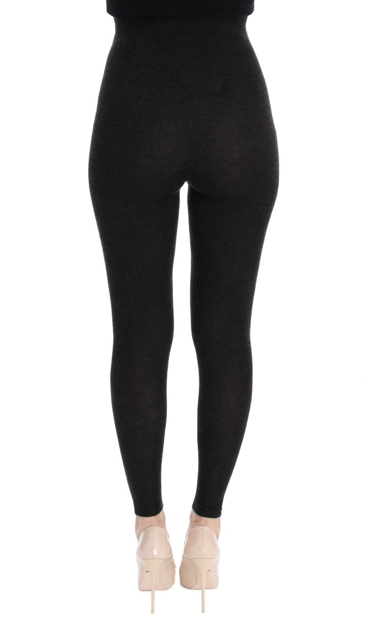 Elegant High-Waist Cashmere Tights Pants Dolce & Gabbana