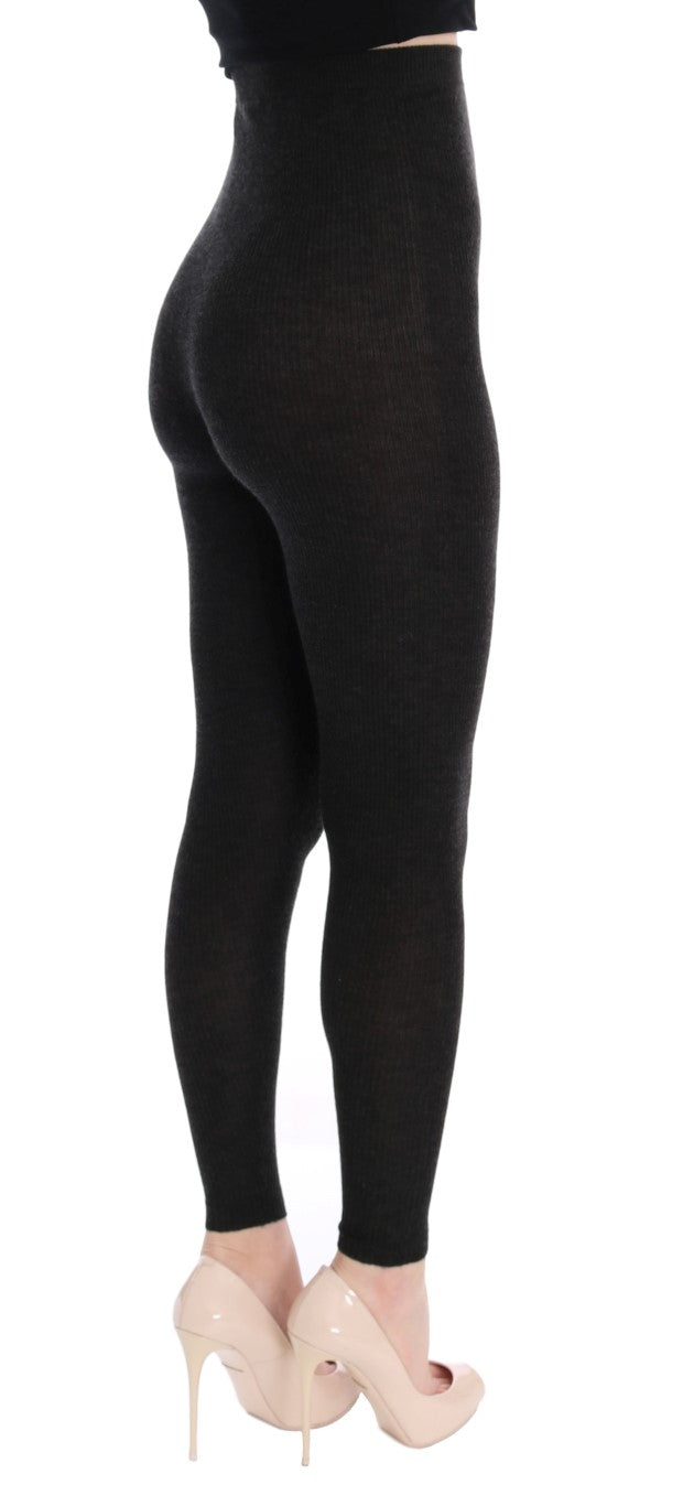 Elegant High-Waist Cashmere Tights Pants Dolce & Gabbana