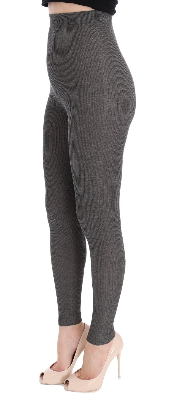 Elegant High Waist Cashmere Tights Pants Dolce & Gabbana