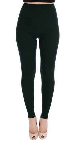 Elegant High Waist Green Wool Tights Dolce & Gabbana