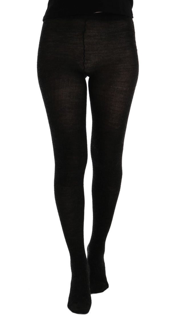 Elegant Gray High-Waist Stretch Tights Pants Dolce & Gabbana