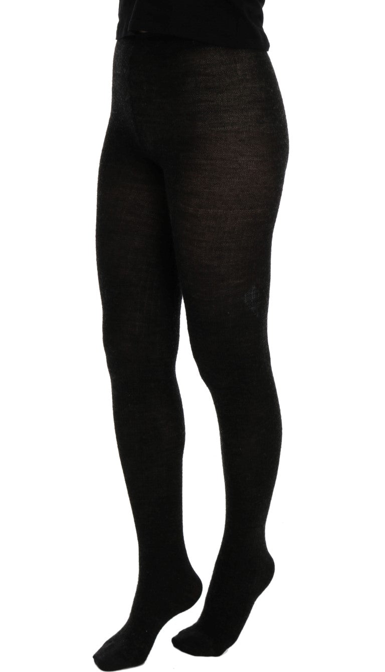 Elegant Gray High-Waist Stretch Tights Pants Dolce & Gabbana