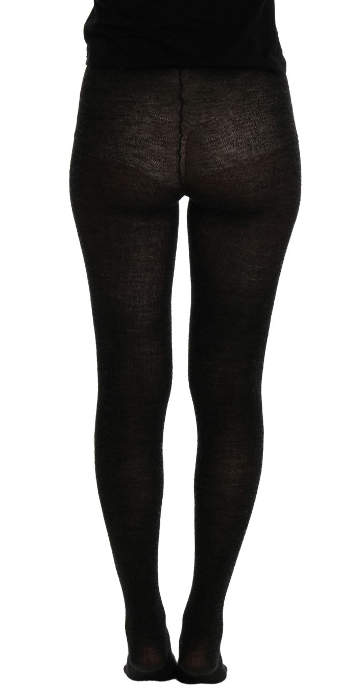 Elegant Gray High-Waist Stretch Tights Pants Dolce & Gabbana