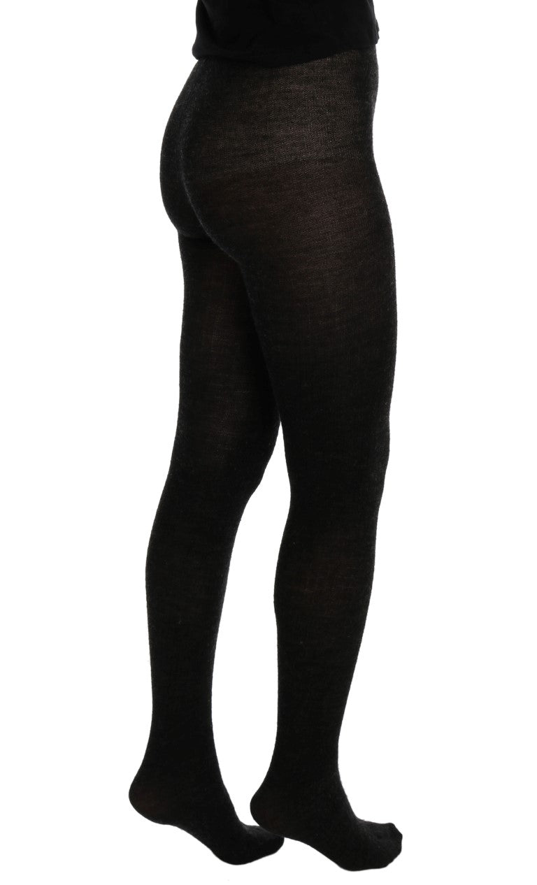 Elegant Gray High-Waist Stretch Tights Pants Dolce & Gabbana