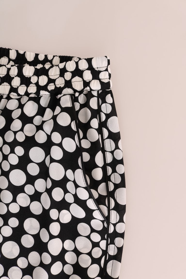 Elegant Polka Dot Silk High-Waist Pants Dolce & Gabbana