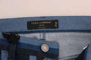 Chic Blue Striped Slim Fit Girly Jeans Dolce & Gabbana