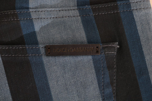 Chic Blue Striped Slim Fit Girly Jeans Dolce & Gabbana