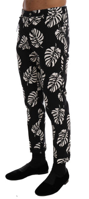 Slim Fit Leaf Print Ankle Pants Dolce & Gabbana