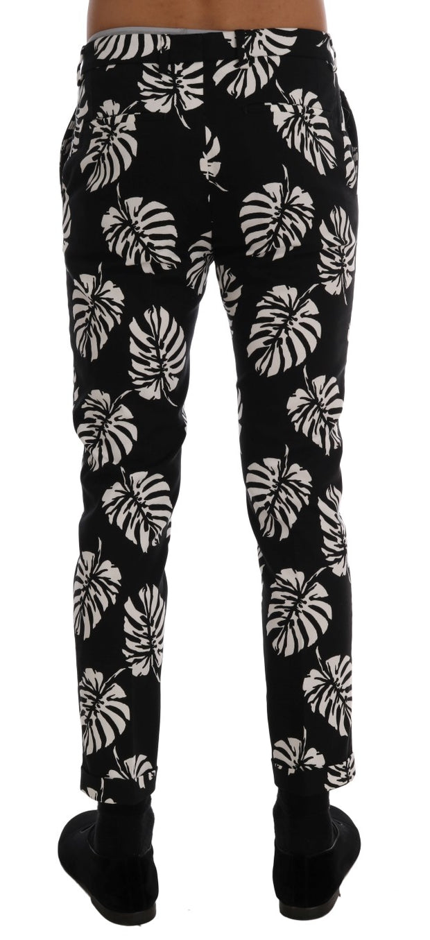 Slim Fit Leaf Print Ankle Pants Dolce & Gabbana