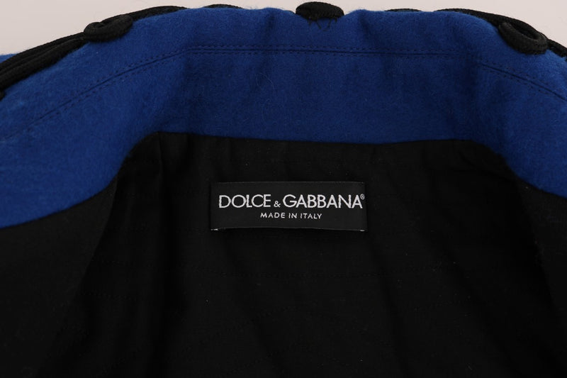 Chic Black & Blue Short Trench Jacket Dolce & Gabbana