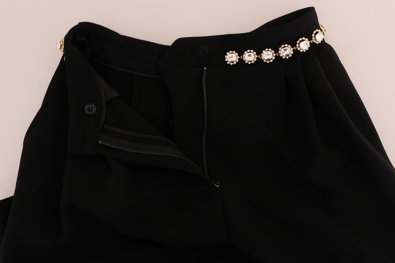 Elegant High-Waist Ankle Pants with Gold Detailing Dolce & Gabbana