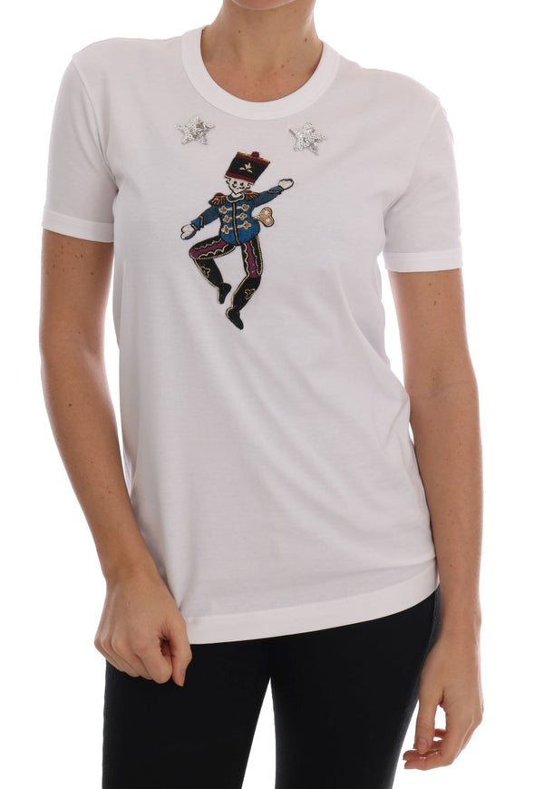 Sequined Fairy Tale Cotton T-Shirt Dolce & Gabbana