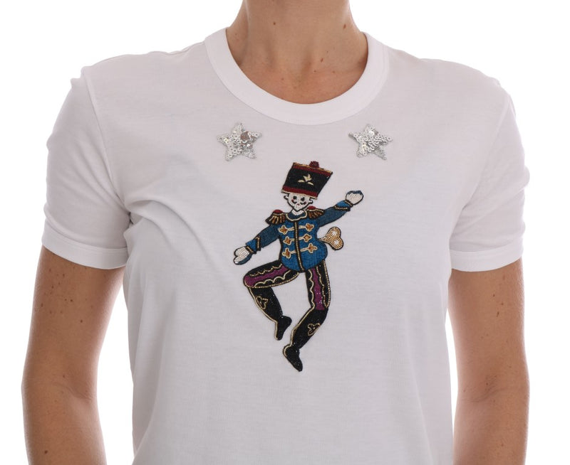 Sequined Fairy Tale Cotton T-Shirt Dolce & Gabbana