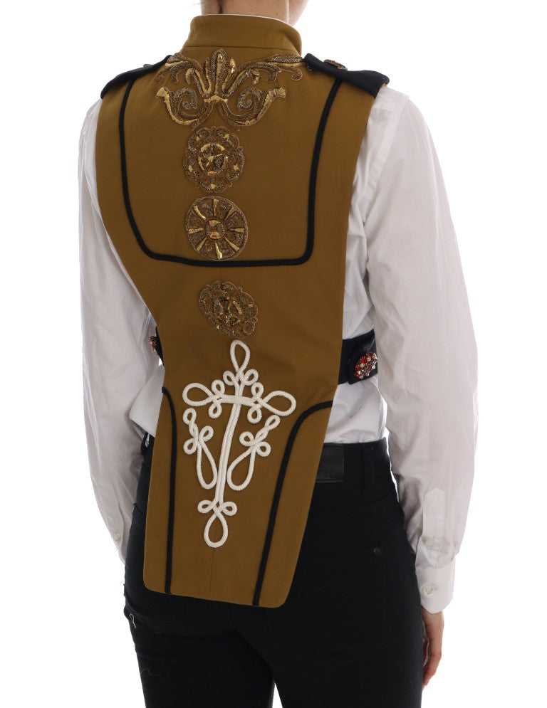 Runway Embellished Crystal Cross Vest Dolce & Gabbana