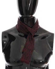 Silk Bordeaux Crown Chili Print Mens Scarf Dolce & Gabbana