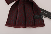 Silk Bordeaux Crown Chili Print Mens Scarf Dolce & Gabbana