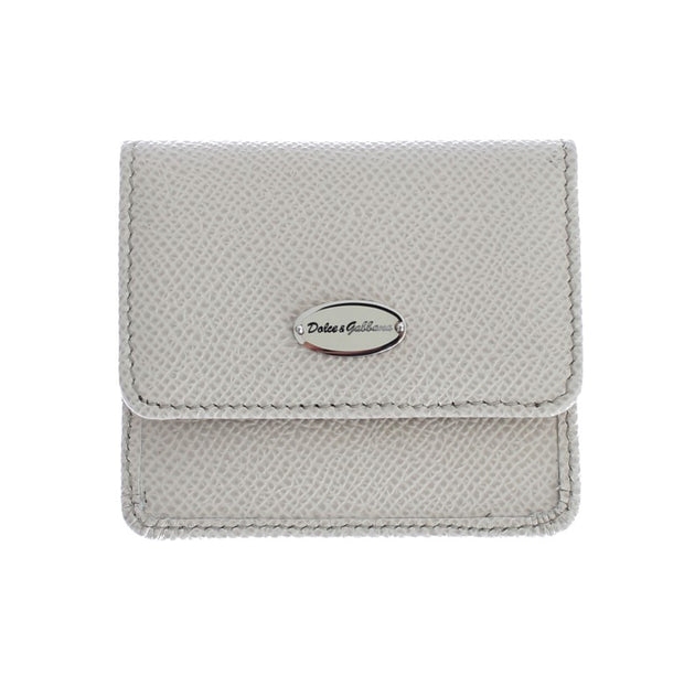 Sleek White Leather Condom Case Wallet Dolce & Gabbana