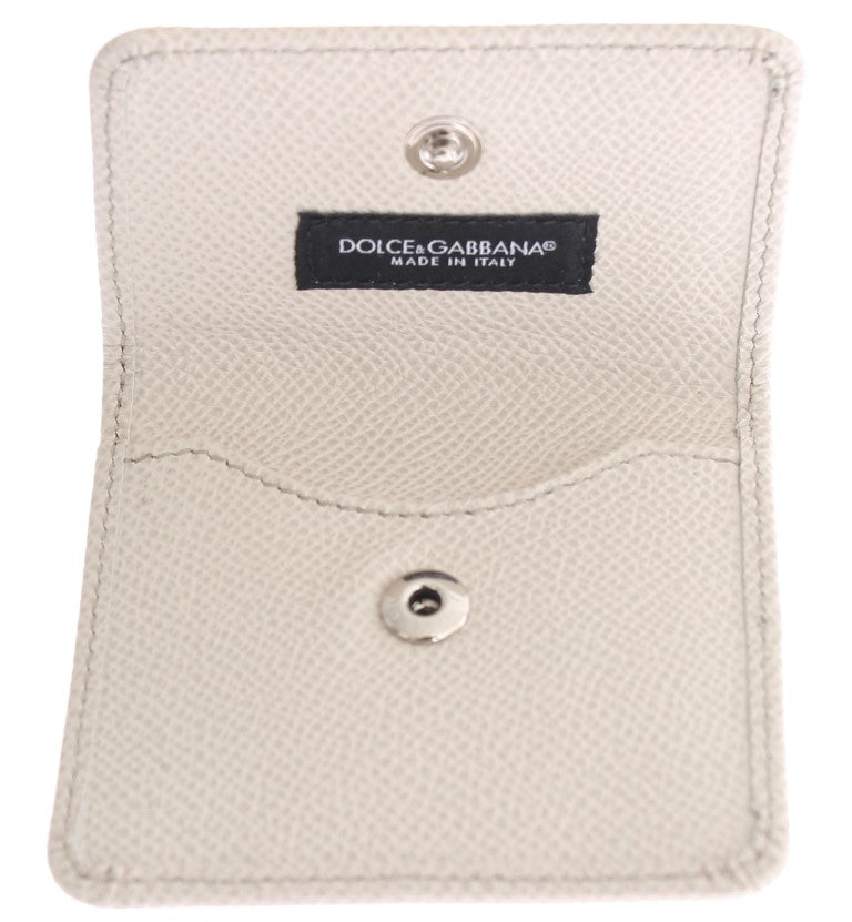 Sleek White Leather Condom Case Wallet Dolce & Gabbana