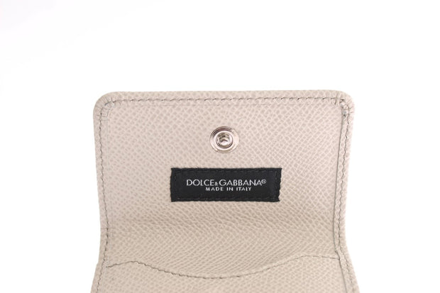 Sleek White Leather Condom Case Wallet Dolce & Gabbana