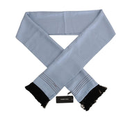 Elegant Blue Silk Polka Dot Men's Scarf Dolce & Gabbana