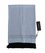 Elegant Blue Silk Polka Dot Men's Scarf Dolce & Gabbana