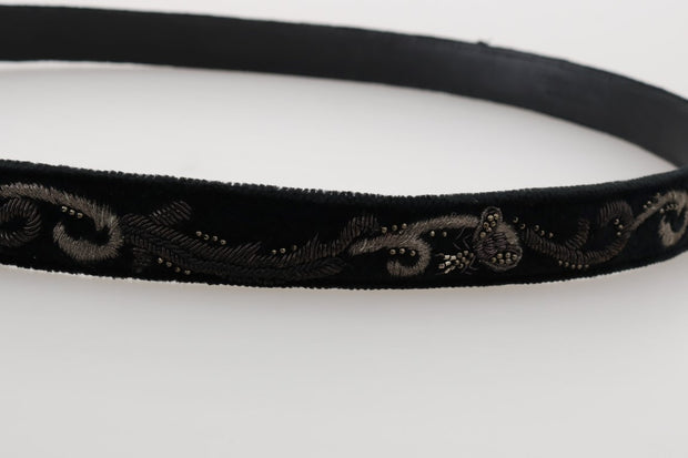 Elegant Black Cotton-Leather Men's Belt Dolce & Gabbana