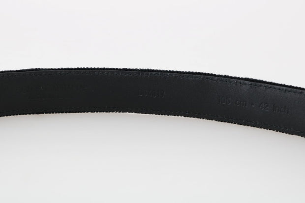 Elegant Black Cotton-Leather Men's Belt Dolce & Gabbana