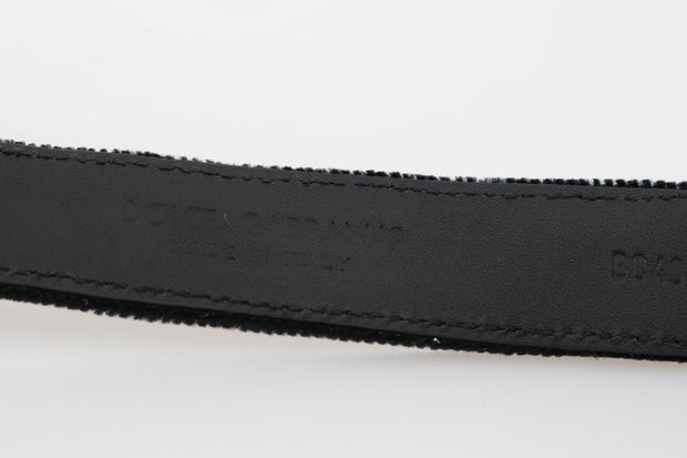 Elegant Black Cotton-Leather Men's Belt Dolce & Gabbana