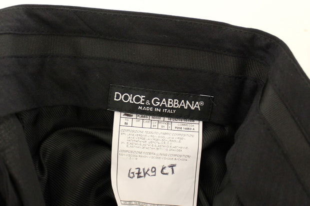 Elegant Pleated Black Wool Trousers Dolce & Gabbana