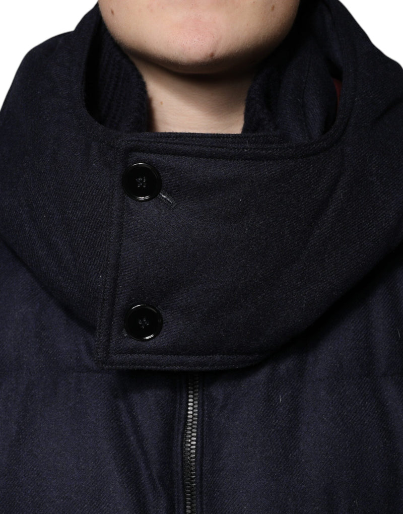 Black Nylon Hooded Puffer Men Coat Jacket Dolce & Gabbana