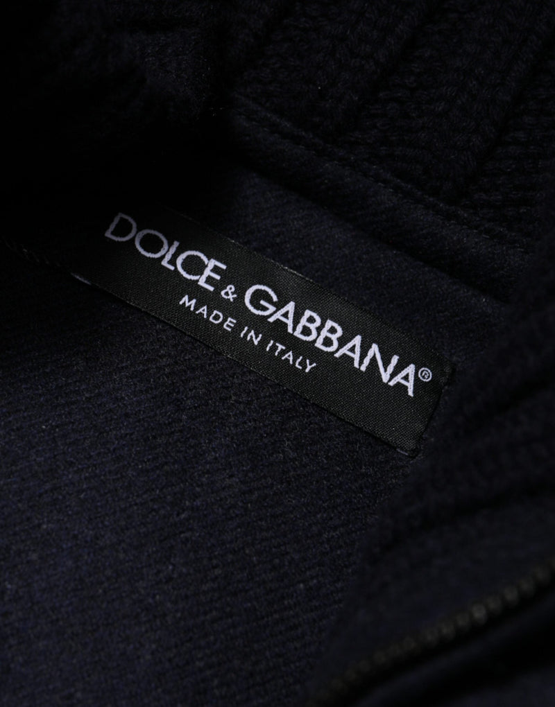 Black Nylon Hooded Puffer Men Coat Jacket Dolce & Gabbana